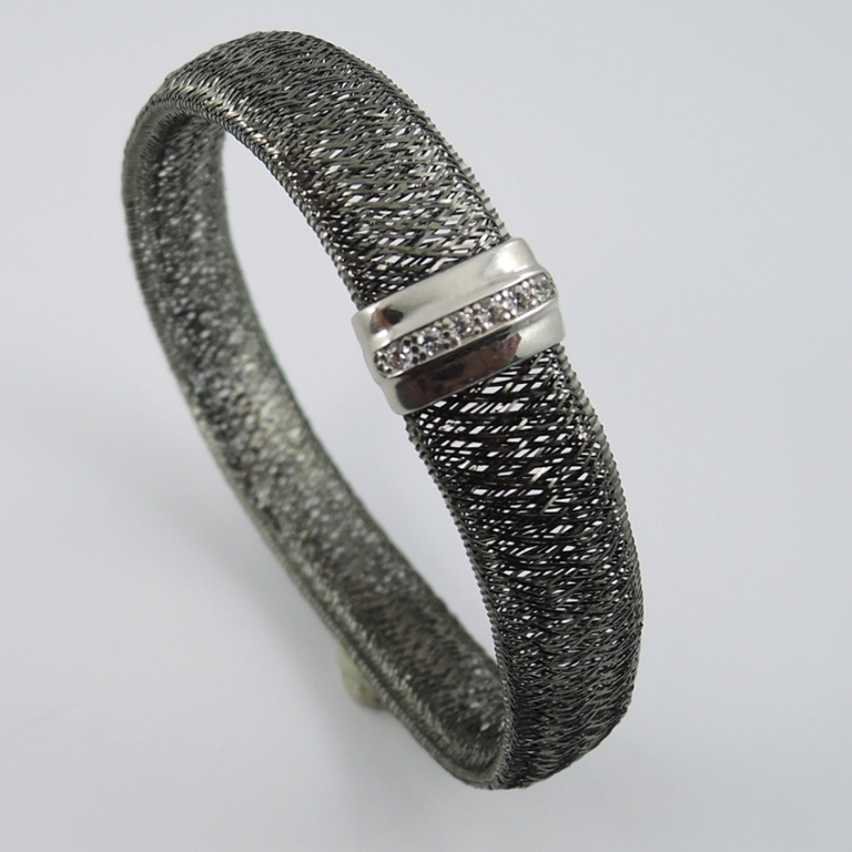 Silber Armband schwarz rhodiniert