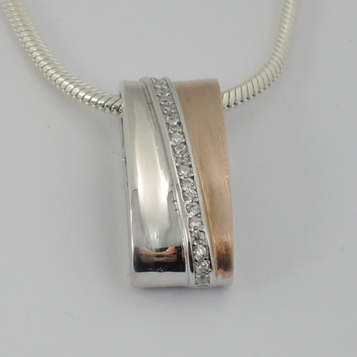 Schmuck Anhänger, Silber rhodiniert zum Teil rosè vergoldet mit