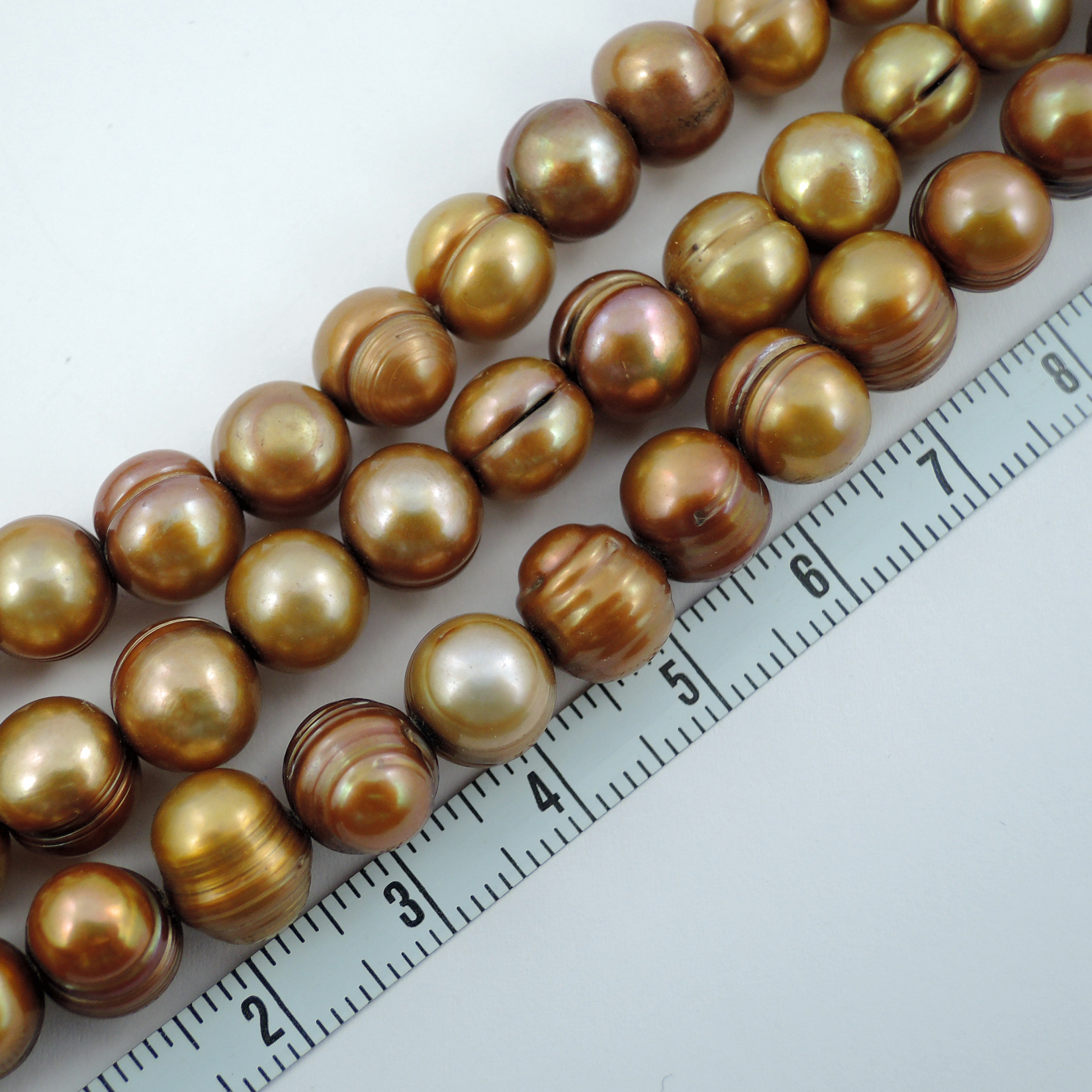 Kettenstrang Süßwasser Perlen 8 mm - Goldgottlieb