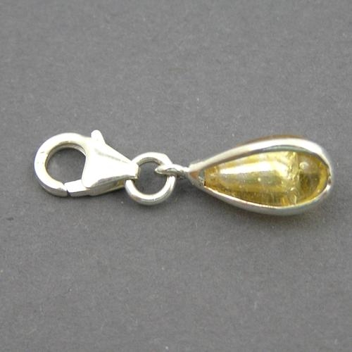 Bettelanhänger Charms Tropfen 925 Silber syn. Einlage gelb