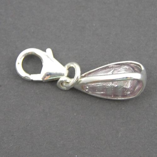 Bettelanhänger Charms Tropfen 925 Silber syn. Einlage rosa
