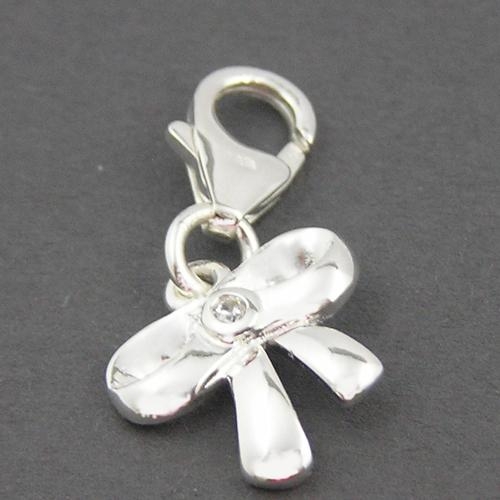 Bettelanhänger Charms Schleife 925 Silber Zir.