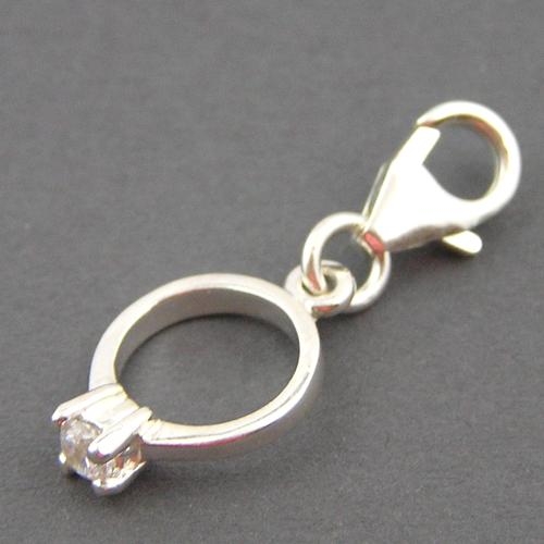 Bettelanhänger Charms Ring 925 Silber Zir.