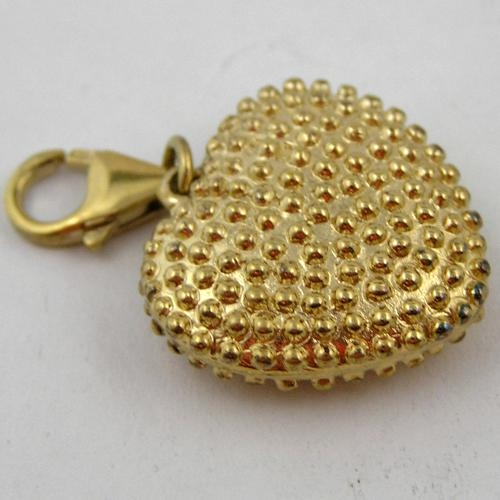 Bettelanhänger Charms Herz 925 Silber/vergoldet