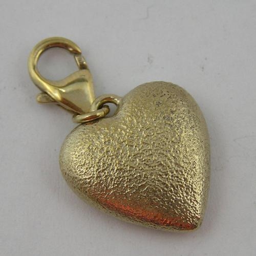 Bettelanhänger Charms Herz 925 Silber/vergoldet