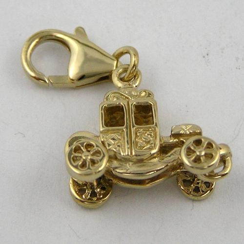 Bettelanhänger Charms Kutsche 925 Silber/vergoldet