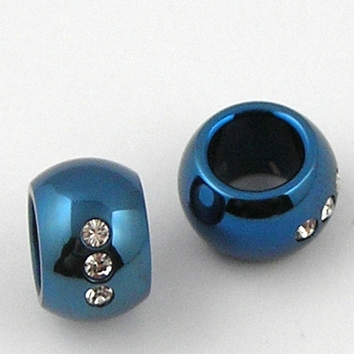 Stahlteil blau mit 3 Zirkonia Steinen - Goldgottlieb