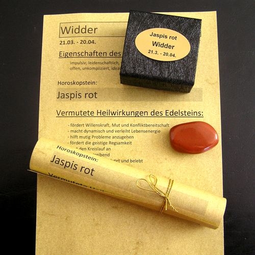 Horoskopstein Widder in Geschenkpackung