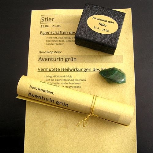 Horoskopstein Stier in Geschenkpackung