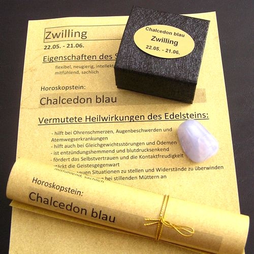 Horoskopstein Zwilling in Geschenkpackung - Goldgottlieb