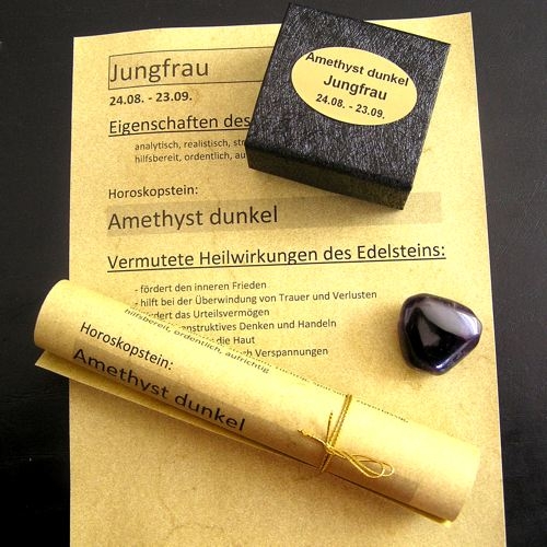 Horoskopstein Jungfrau in Geschenkpackung