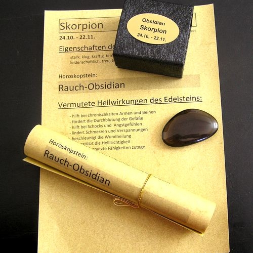 Horoskopstein Skorpion in Geschenkpackung