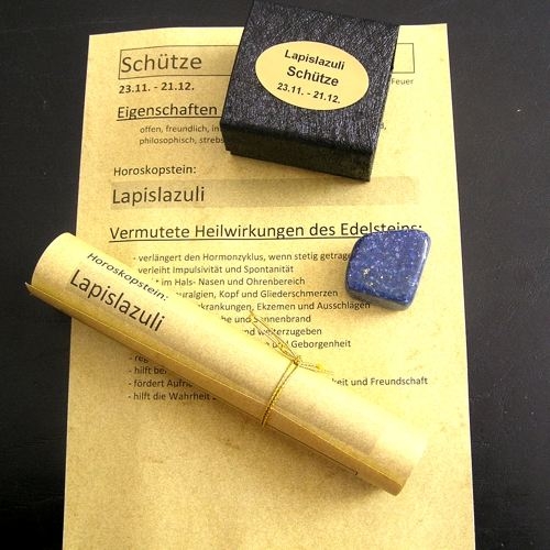 Horoskopstein Schütze in Geschenkpackung