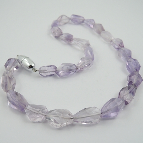 Kette helle Ametyst Nuggets facettiert