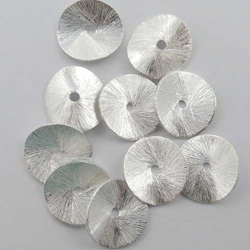 Scheibe Silber gebogen mattiert 10 mm