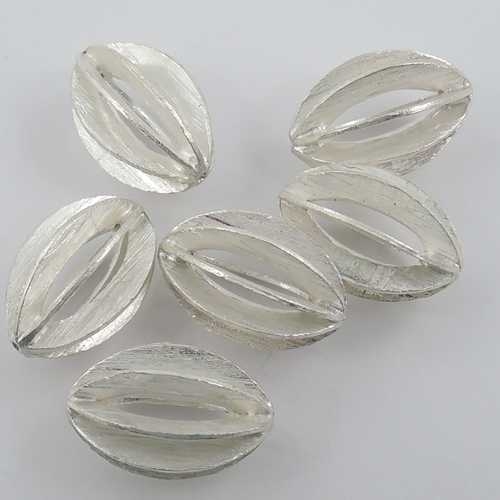 Silber Olive mattiert  20 x13 mm