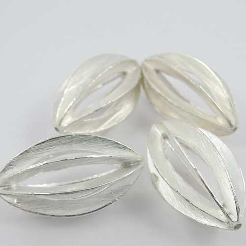 Silber Olive mattiert 30 x 17 mm
