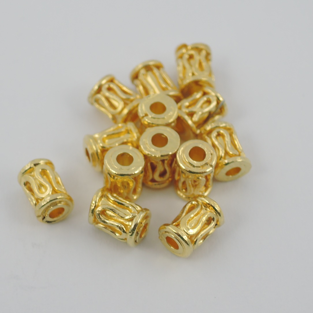 Walzen Silber vergoldet 6x4mm