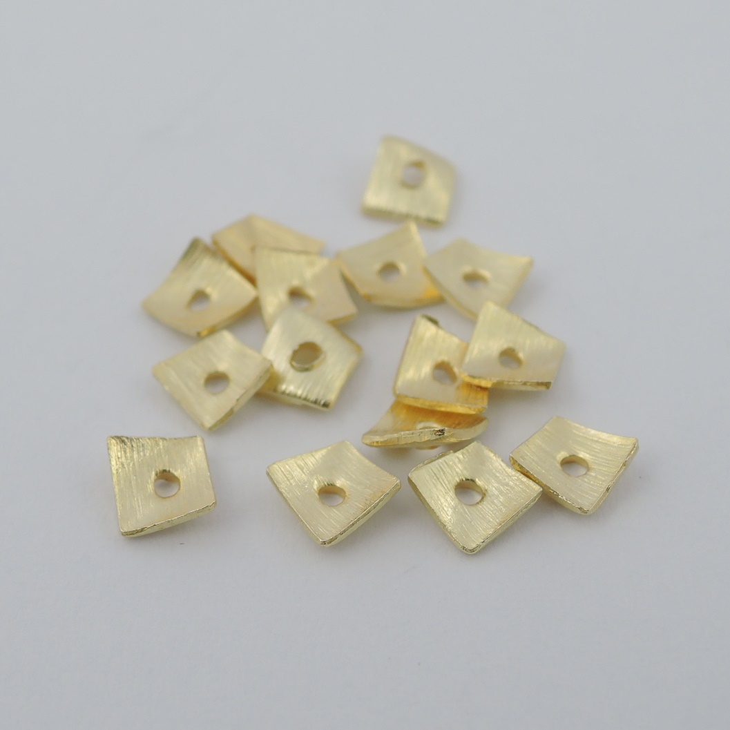 Quadrat gebogen Silber vergoldet 6x6mm VPE: 3 Stück - Goldgottlieb