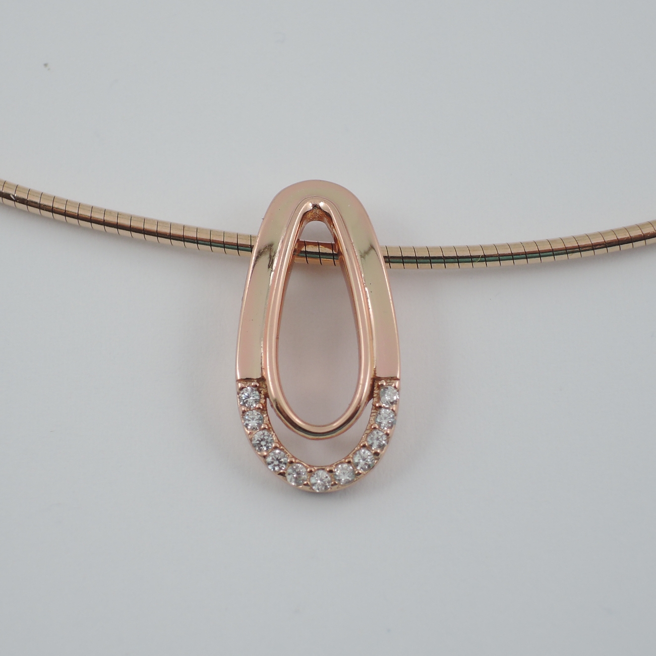 Schmuck Anhänger Silber rosè vergoldet mit Zirkonia Steinen