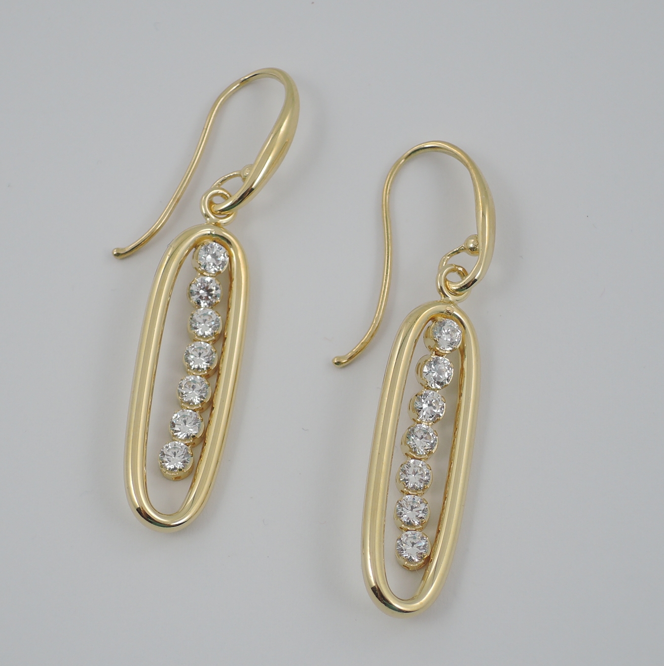 Silber Ohrhänger vergoldet mit Zirkonia Steinen