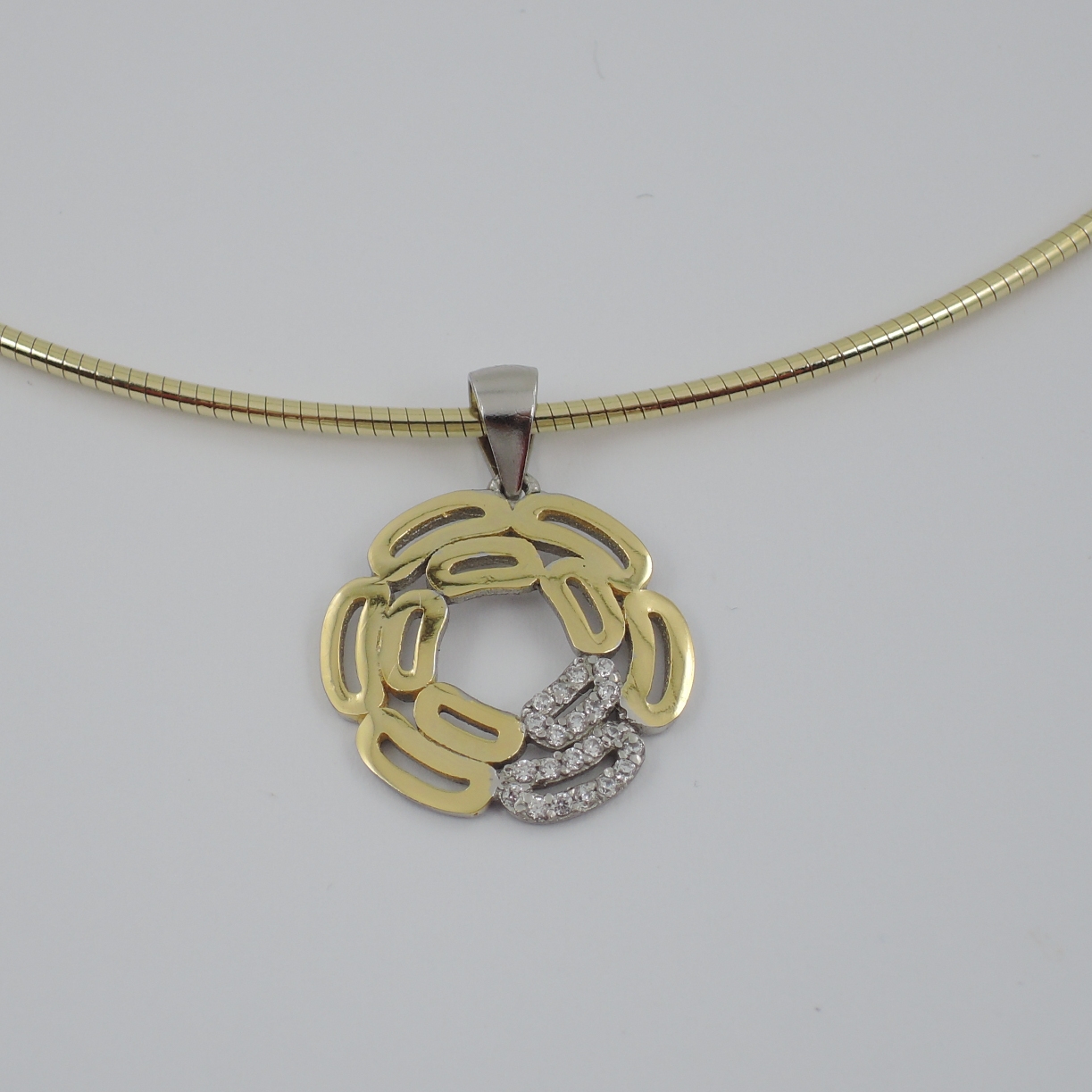 Schmuck Anhänger Silber vergoldet mit Zirkonia Steinen