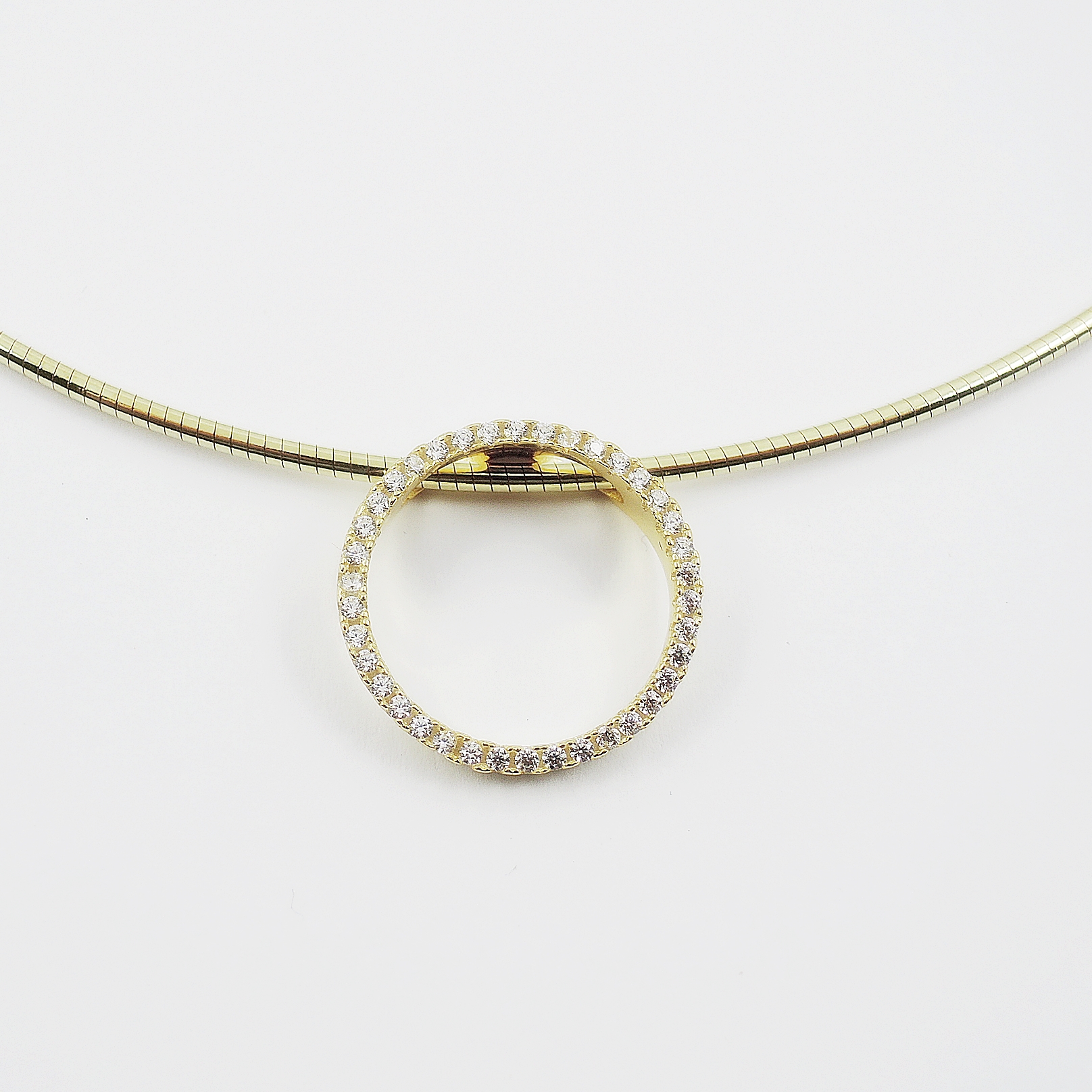 Schmuck Anhänger Silber vergoldet mit Zirkonia Steinen