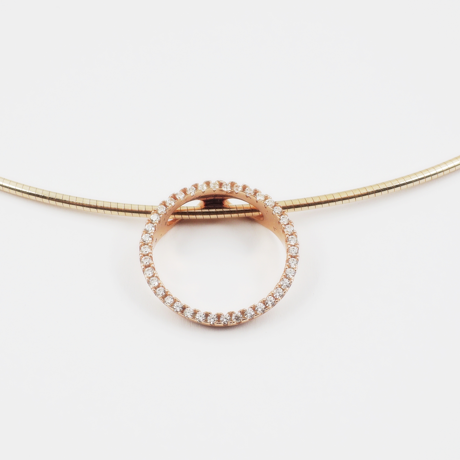 Schmuck Anhänger Silber rosè vergoldet mit Zirkonia Steinen