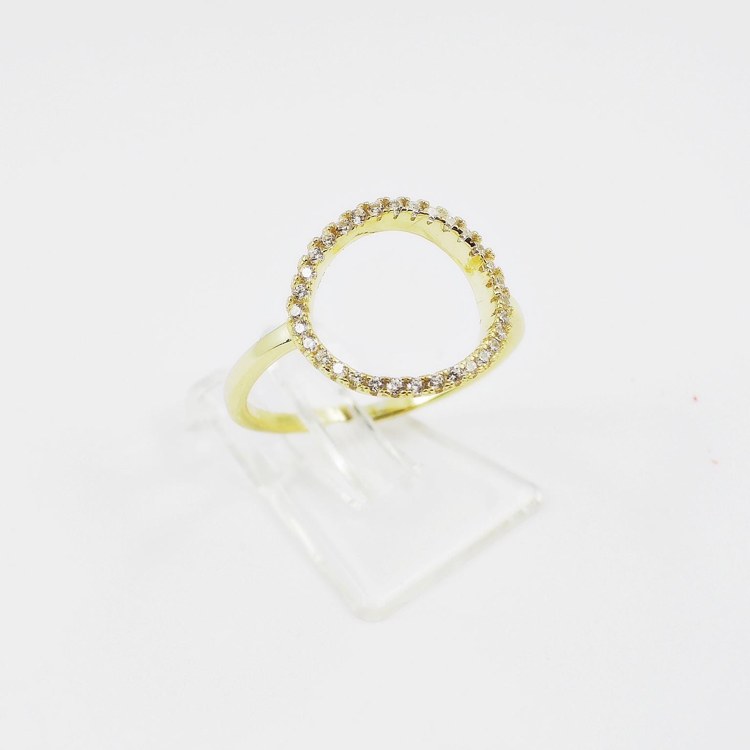 Silberring vergoldet mit Zirkonia Steinen