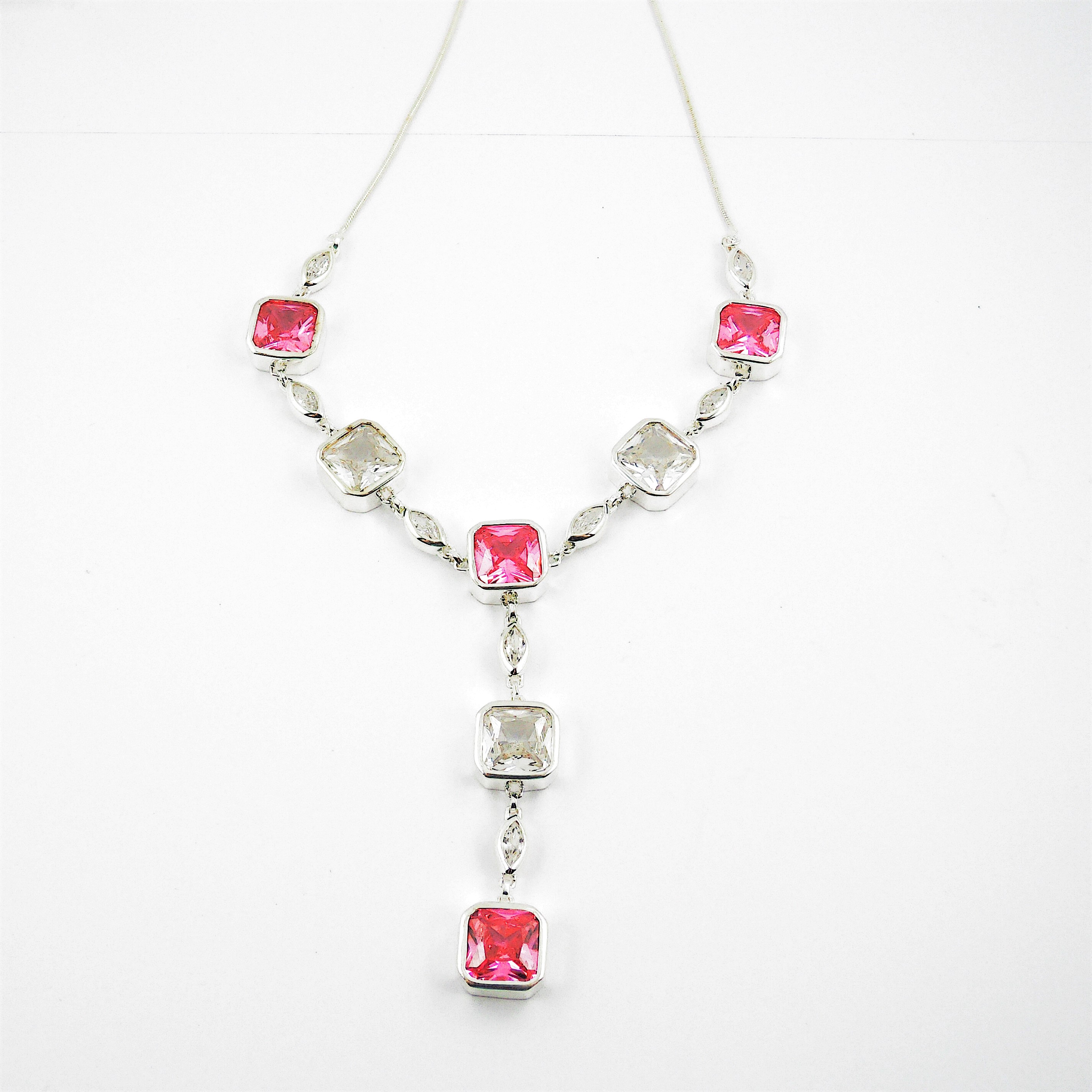 Halskette Rosa Howlite Kette Necklace Schmuck Abendschmuck Statement Halskette Collier Rosa Pink Colliers 